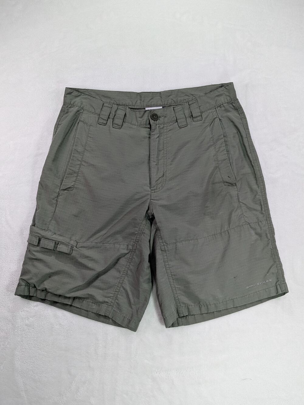 Columbia PFG Men 32 Olive Green Nylon Cargo Fishing Hiking Shorts